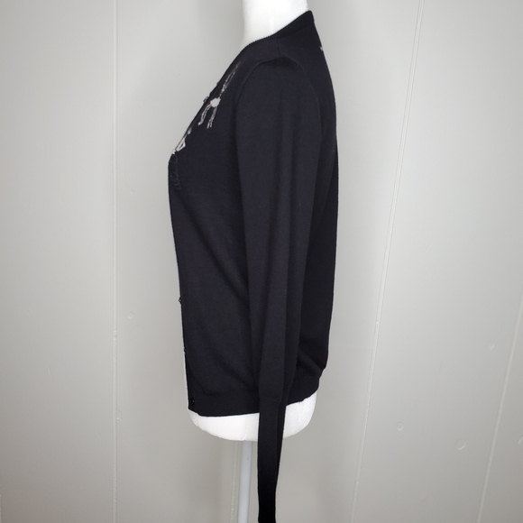 Era Erato Silk Cashmere Black Button Up Cardigan Sweater Made in Germany Sz 36. - Picture 7 of 11